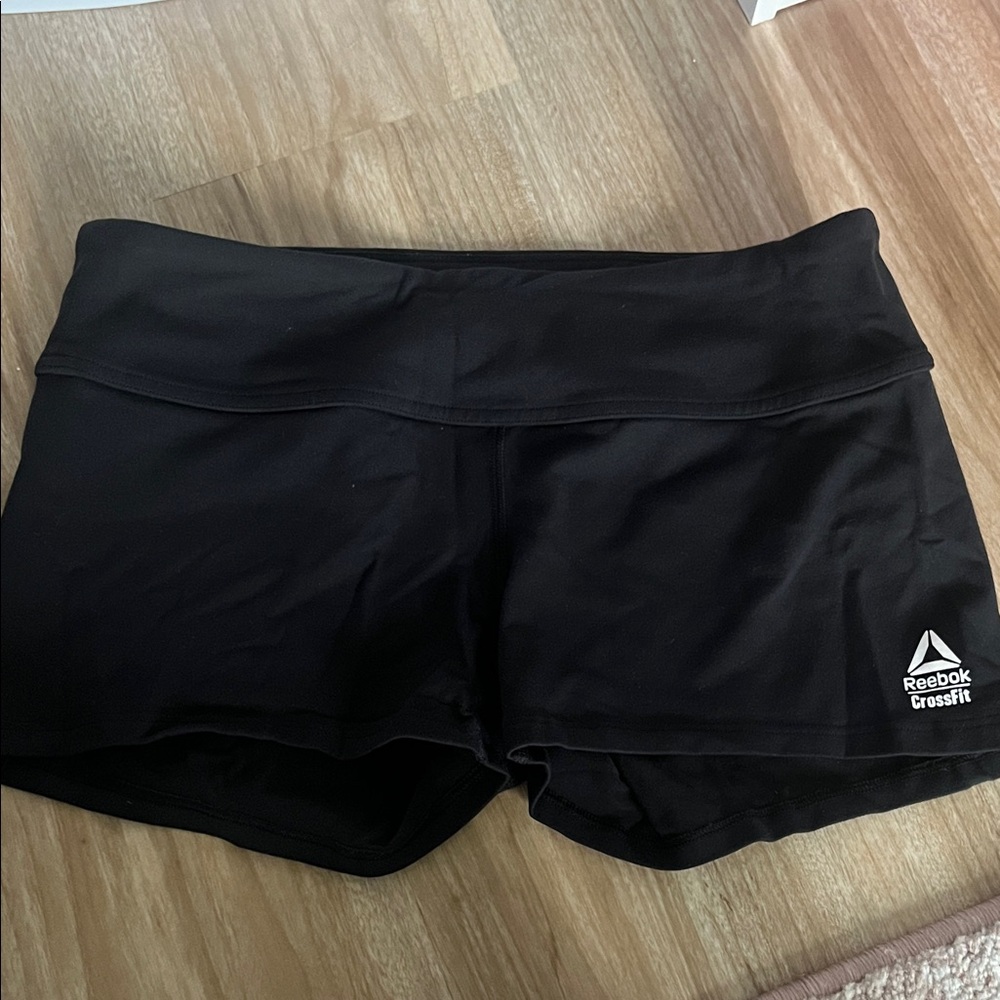 Reebok Women's Black Athletic Shorts with Black Stripe on side